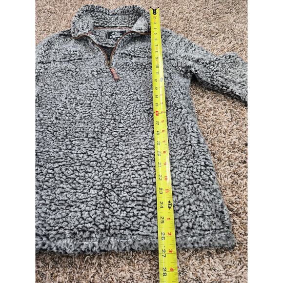 Alpine Sherpa 1/4 Zip Pullover Jacket Tribal Men's Size S Gray Cabincore Winter - Picture 7 of 8